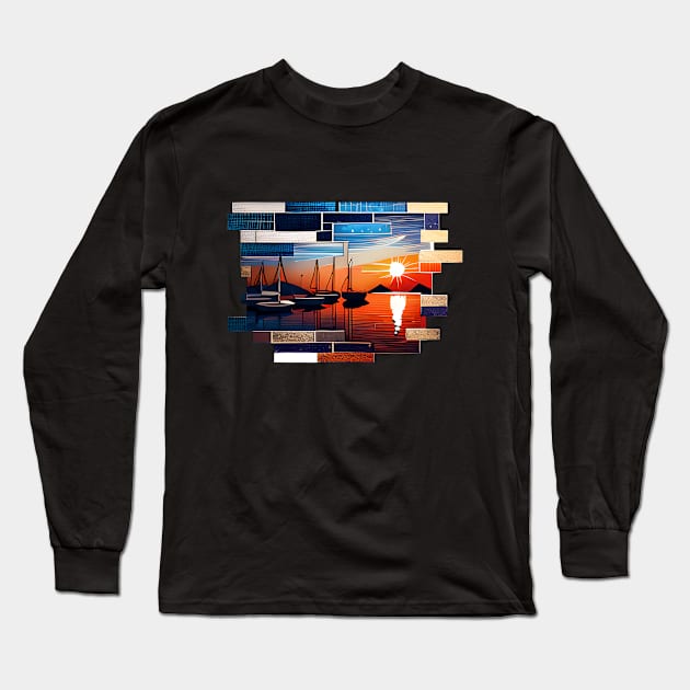 Marina Abstract Mosaic Long Sleeve T-Shirt by Xie